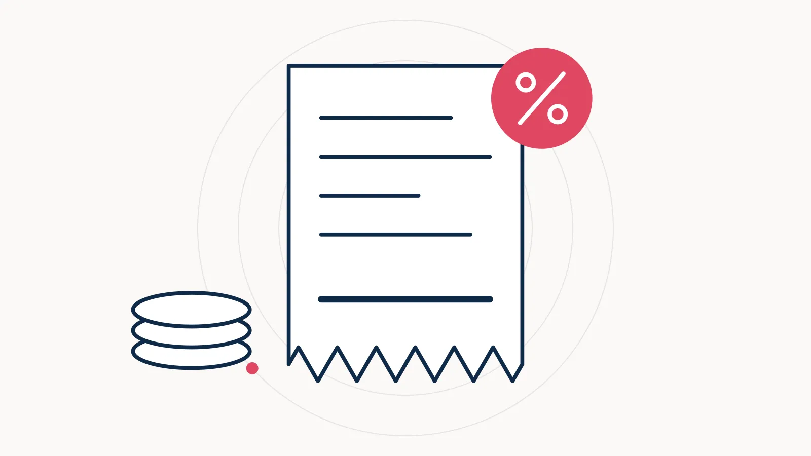 Illustration of a VAT receipt with a percentage badge