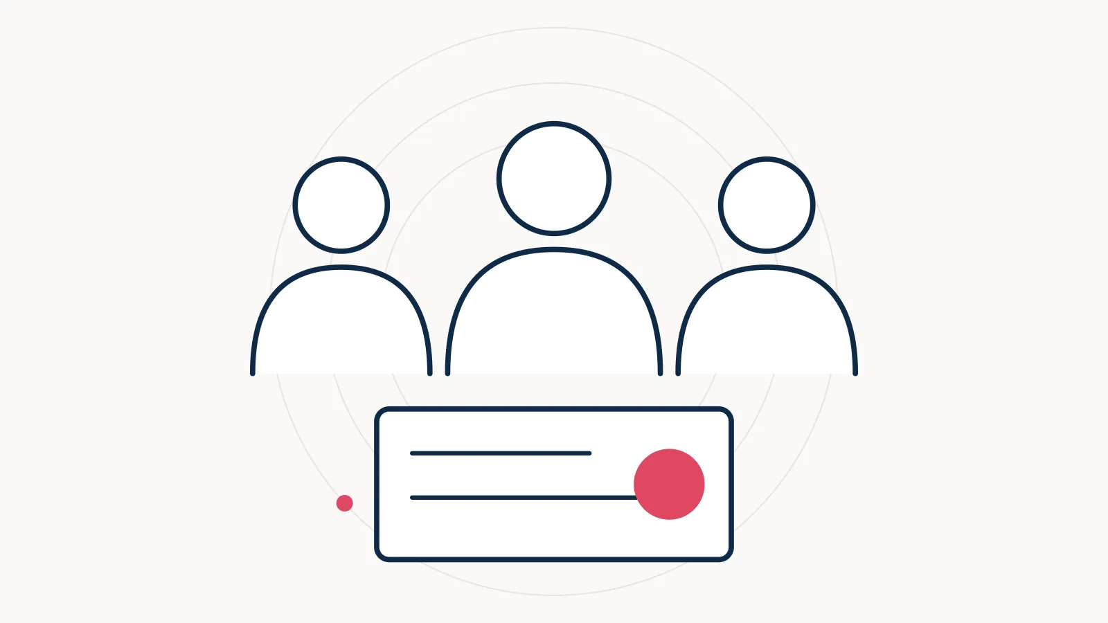 Illustration of three employees and a payslip