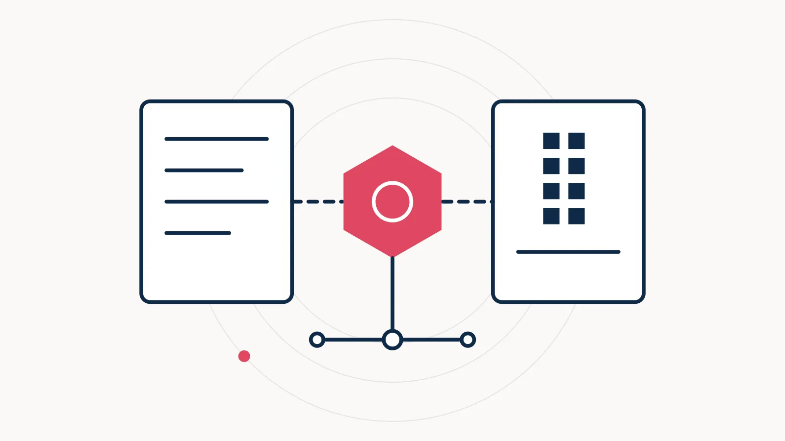 Illustration of two invoices exchanged through a central network node